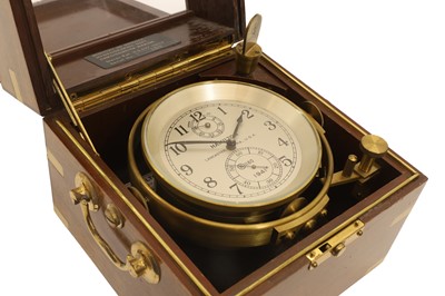 Lot A mahogany two day marine chronometer
