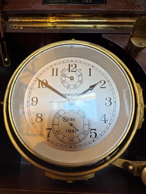 Lot 19 - A mahogany two day marine chronometer