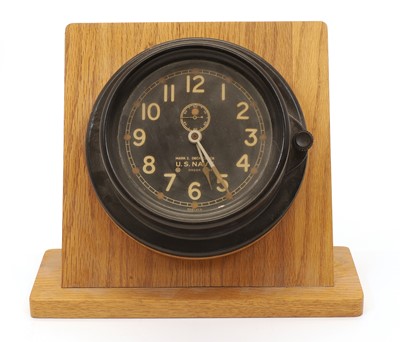 Lot 20 - A World War II US Navy Mark I deck clock