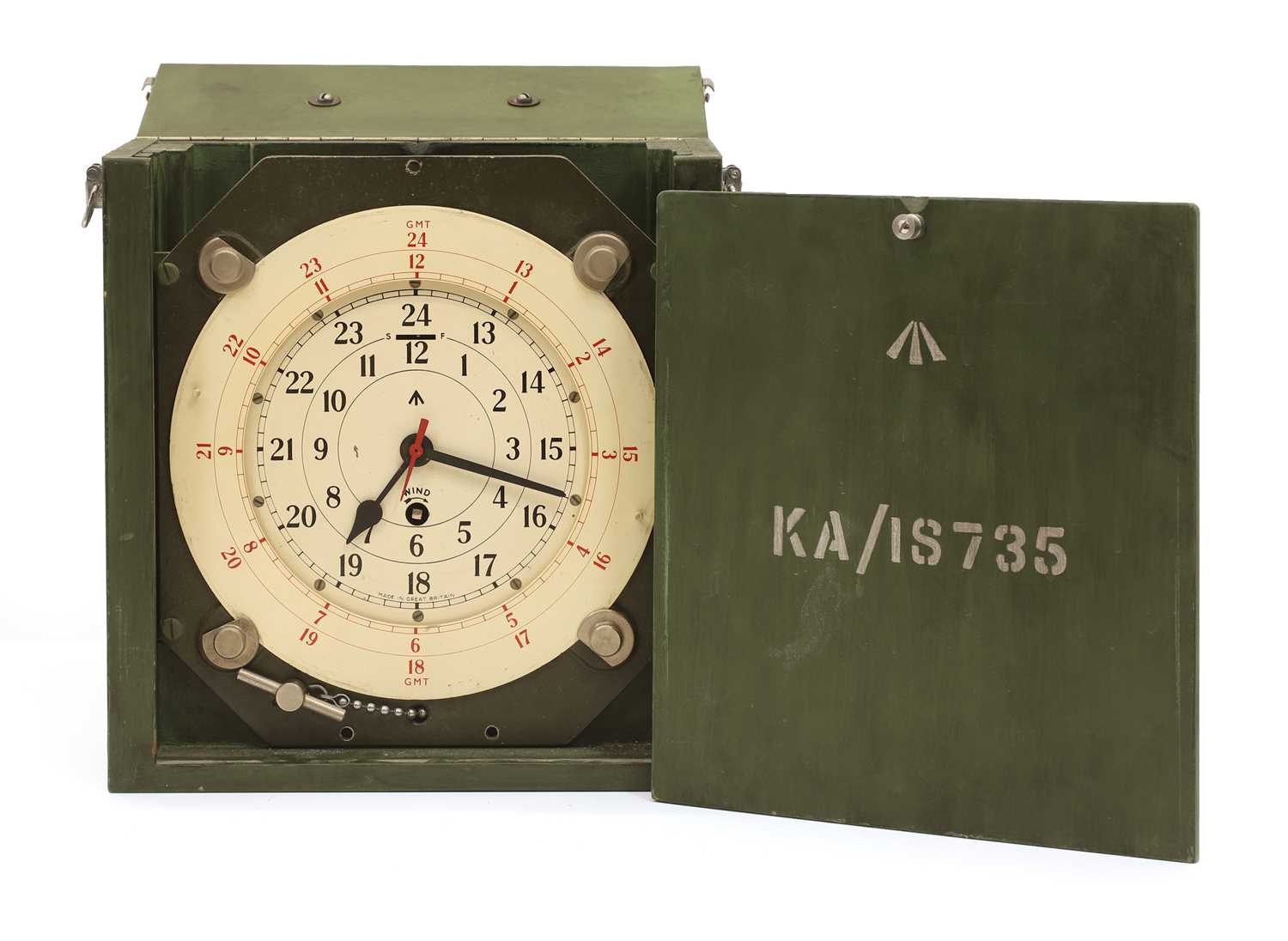 Lot 23 - A Smiths Astral 8-Day British military signal centre clock