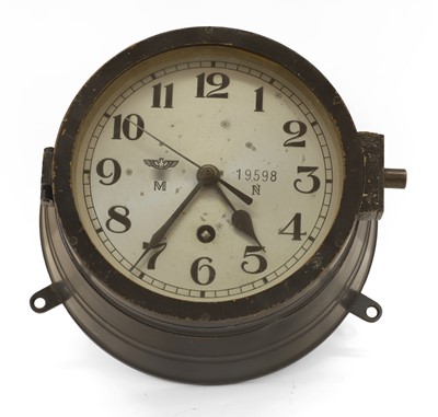 Lot A WWII Kriegsmarine U-Boat bulkhead clock
