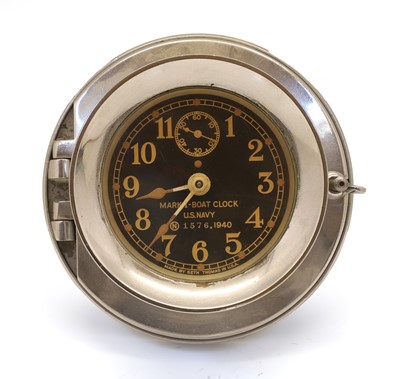 Lot 35 - A WWII US Navy Mark I boat clock
