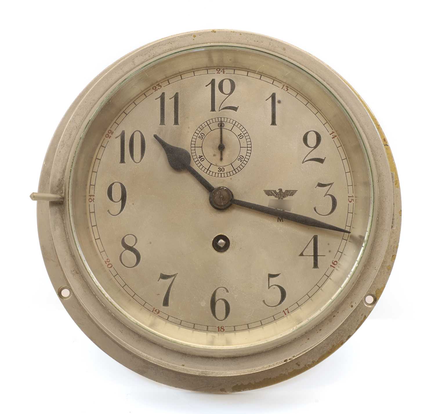 Lot 40 - A WWII Kriegsmarine ship's bulkhead clock