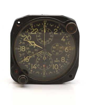 Lot 45 - A US military Hamilton 24-hour elapsed time five dial aircraft clock