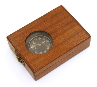 Lot 49 - A Royal Navy chrome and nickel plated open-faced deck pocket watch