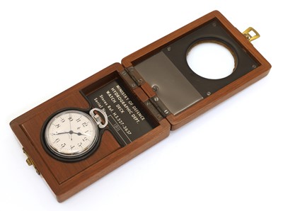 Lot 50 - A Ministry of Defence chrome and nickel-plated open-face deck pocket watch