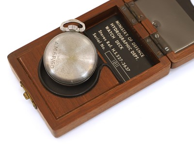 Lot 50 - A Ministry of Defence chrome and nickel-plated open-face deck pocket watch