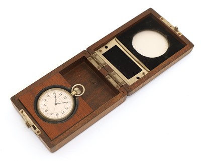 Lot 51 - A Royal Navy chrome and nickel plated open face deck pocket watch