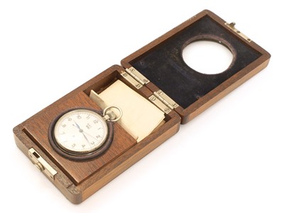 Lot 53 - A Royal Navy chrome plated open faced deck pocket watch