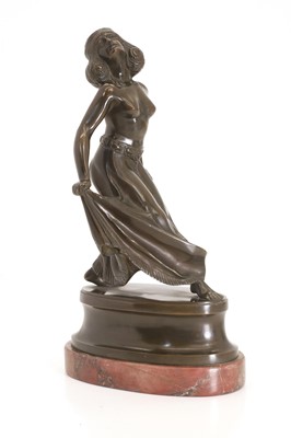 Lot 270 - An Art Deco bronze figure of a dancing lady