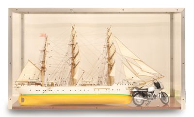 Lot 305 - A model sailing boat