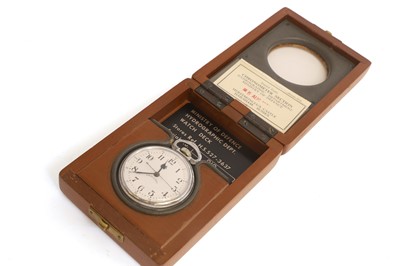 Lot 57 - A US Navy chrome and nickel plated open-faced deck pocket watch