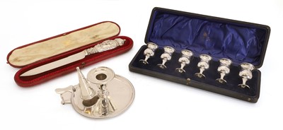 Lot 28A - A cased set of six silver goblets