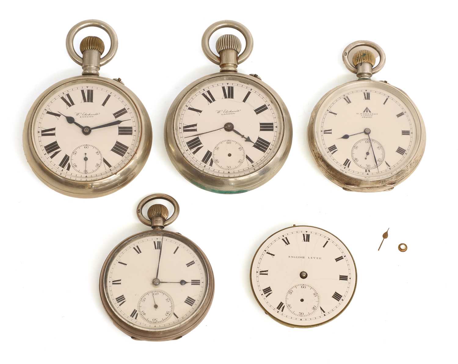 Lot 63 - Three military pocket watches, by Ehrhardt