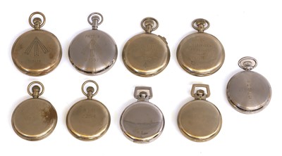 Lot 65 - Nine WWII era military pocket watches