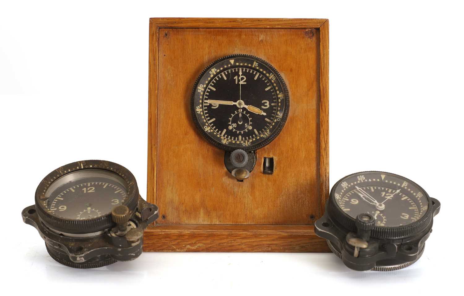Lot 67 - Three German Luftwaffe J30 cockpit clocks