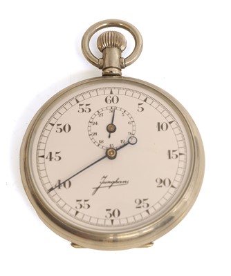 Lot 68 - A German nickel-cased open-face stop watch