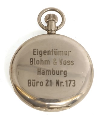 Lot 68 - A German nickel-cased open-face stop watch