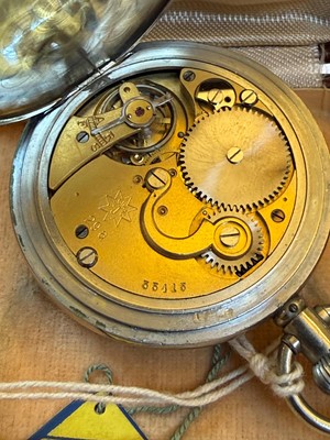 Lot 68 - A German nickel-cased open-face stop watch