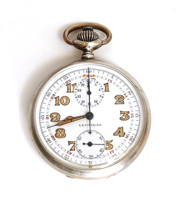 Lot A German Kriegsmarine .800 silver open face pocket stop watch