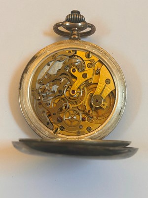 Lot 77 - A German Kriegsmarine .800 silver open face pocket stop watch