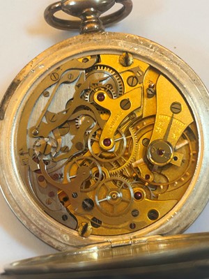 Lot 77 - A German Kriegsmarine .800 silver open face pocket stop watch