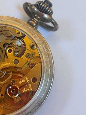 Lot 77 - A German Kriegsmarine .800 silver open face pocket stop watch