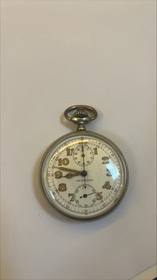 Lot 77 - A German Kriegsmarine .800 silver open face pocket stop watch