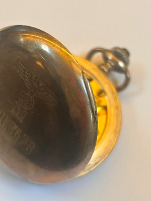 Lot 77 - A German Kriegsmarine .800 silver open face pocket stop watch