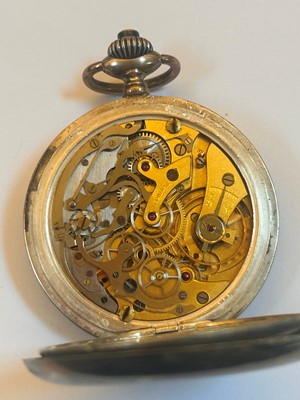 Lot 77 - A German Kriegsmarine .800 silver open face pocket stop watch