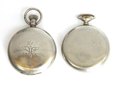 Lot 78 - A German Kriegsmarine open face pocket watch and a stop watch