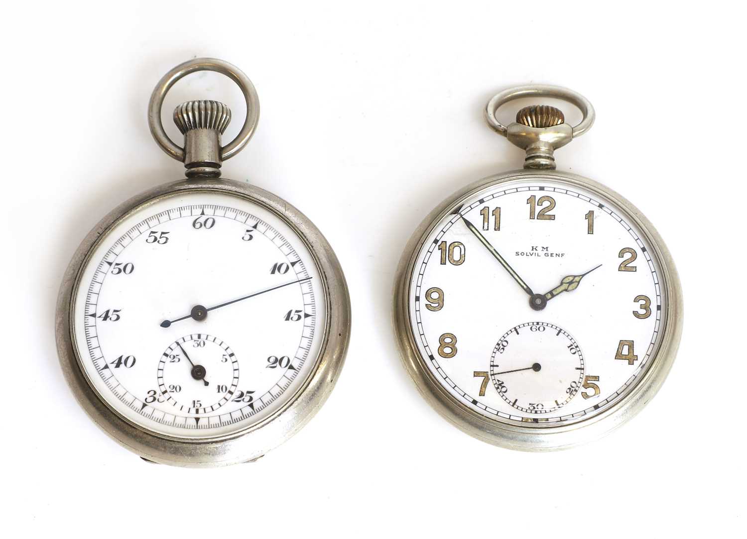 Lot 78 - A German Kriegsmarine open face pocket watch and a stop watch