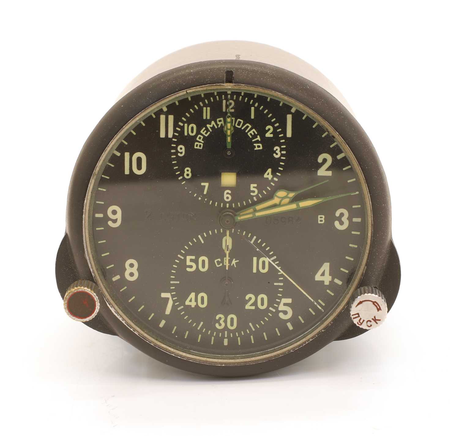 Lot 81 - A Soviet A4C-1 chronometer aircraft cockpit clock