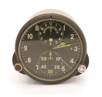 Lot 81 - A Soviet A4C-1 chronometer aircraft cockpit clock