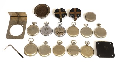 Lot 86 - Twelve various military open face pocket watches and stop watches
