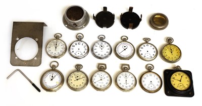 Lot 86 - Twelve various military open face pocket watches and stop watches