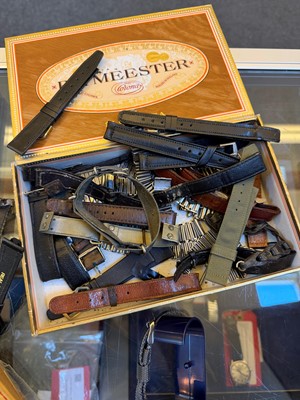 Lot 87 - Two cardboard boxes of US WWII Army wristwatch straps