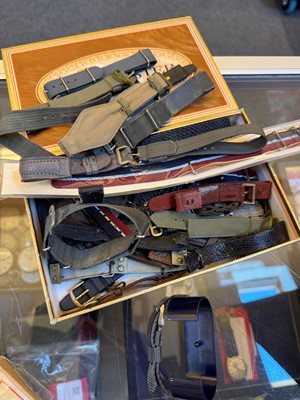Lot 87 - Two cardboard boxes of US WWII Army wristwatch straps