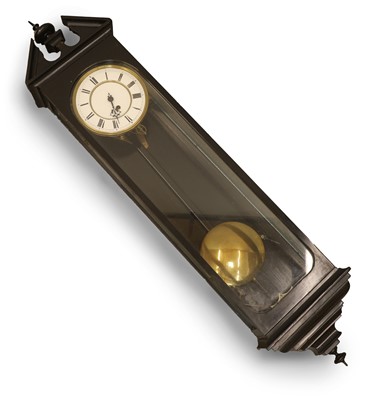 Lot 91 - An ebonised wall clock