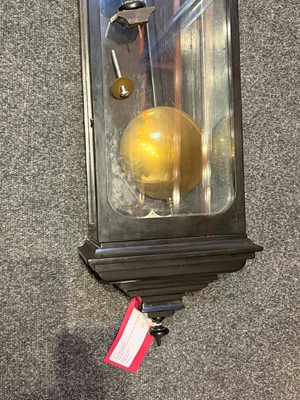 Lot 91 - A Vienna ebonised regulator wall clock