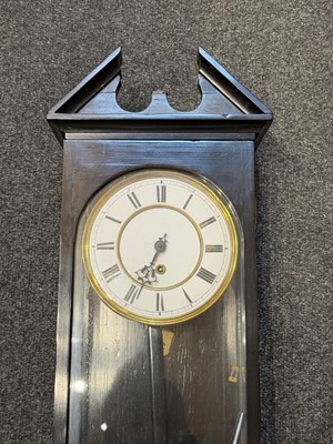 Lot 91 - A Vienna ebonised regulator wall clock