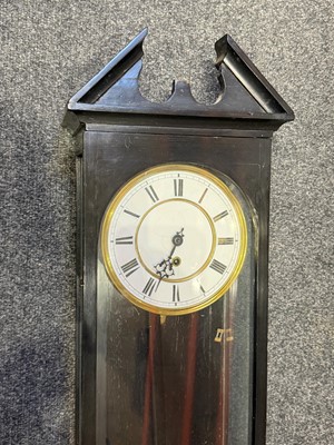 Lot 91 - A Vienna ebonised regulator wall clock
