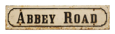 Lot 304 - Of The Beatles interest: A cast iron 'Abbey Road' street sign