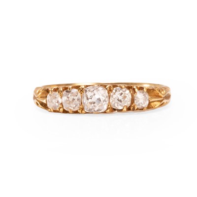 Lot 82 - A five stone diamond ring