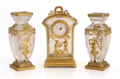 Lot 322 - A Palais-Royal clock garniture
