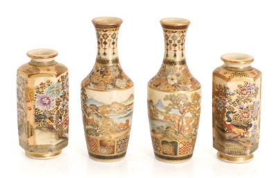Lot 51 - Two pairs of Satsuma vases