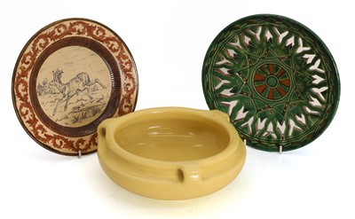 Lot 105 - A pottery plate, in the manner of Hannah Barlow