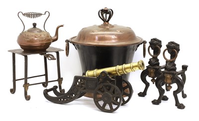 Lot 333 - An Arts and Crafts copper and enamelled coal bin and cover