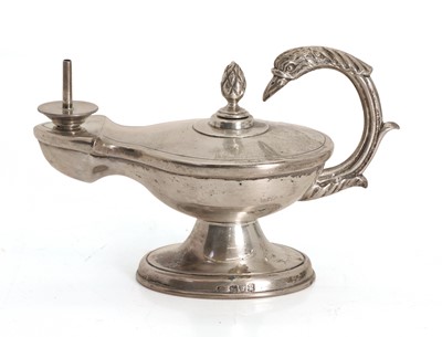 Lot 15 - A silver 'Aladdin' lamp