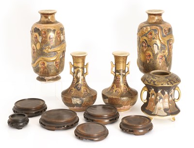 Lot 182 - A collection of Japanese Satsuma ware